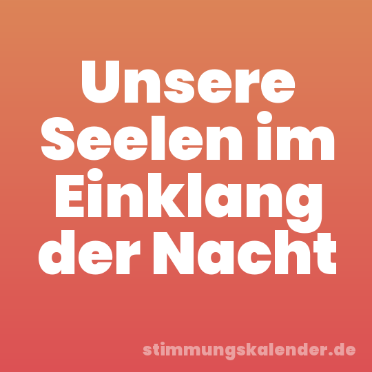 Unsere Seelen im Einklang der Nacht