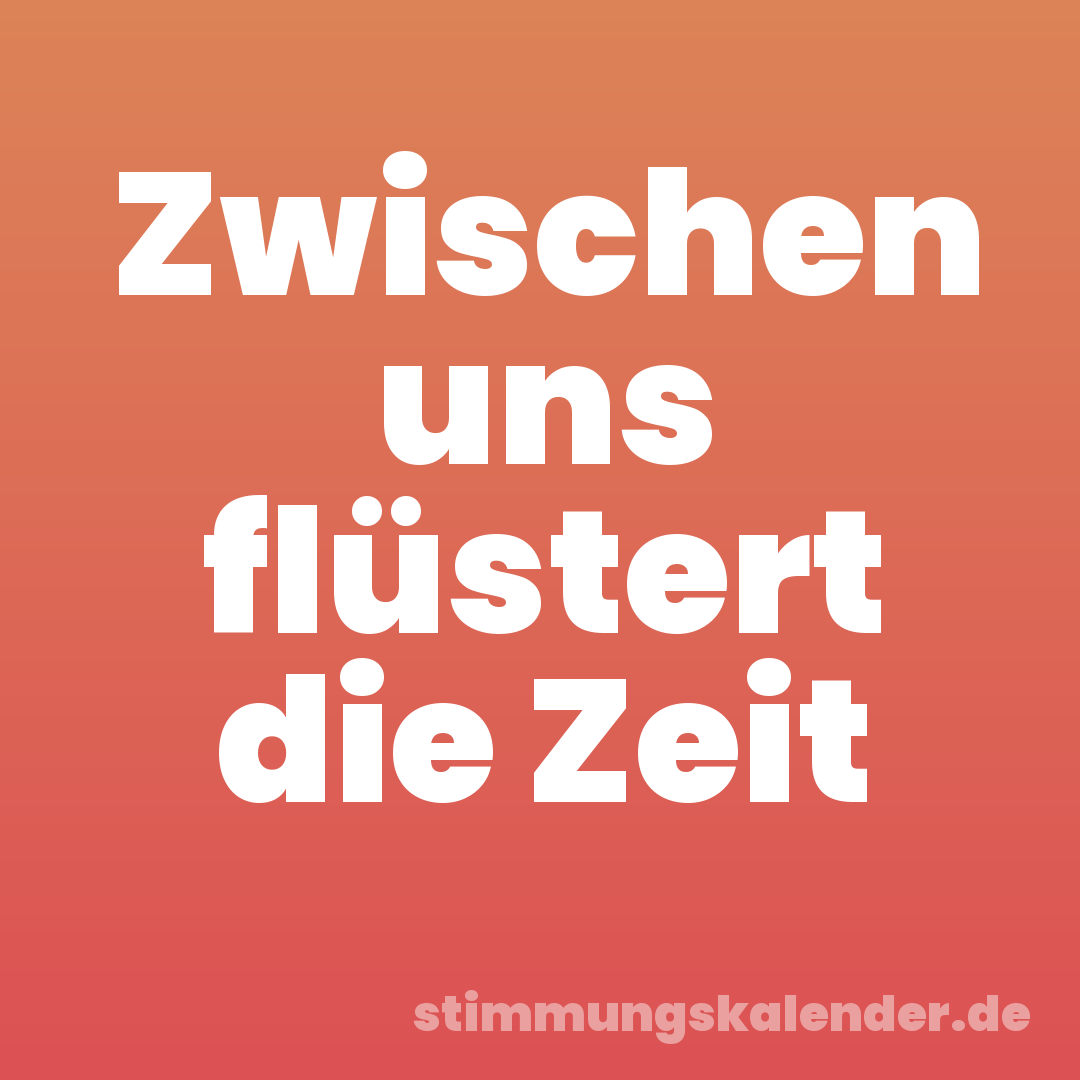 Zwischen uns flüstert die Zeit