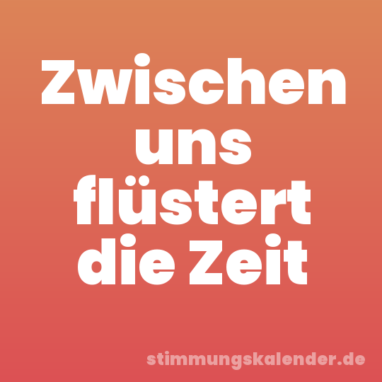 Zwischen uns flüstert die Zeit