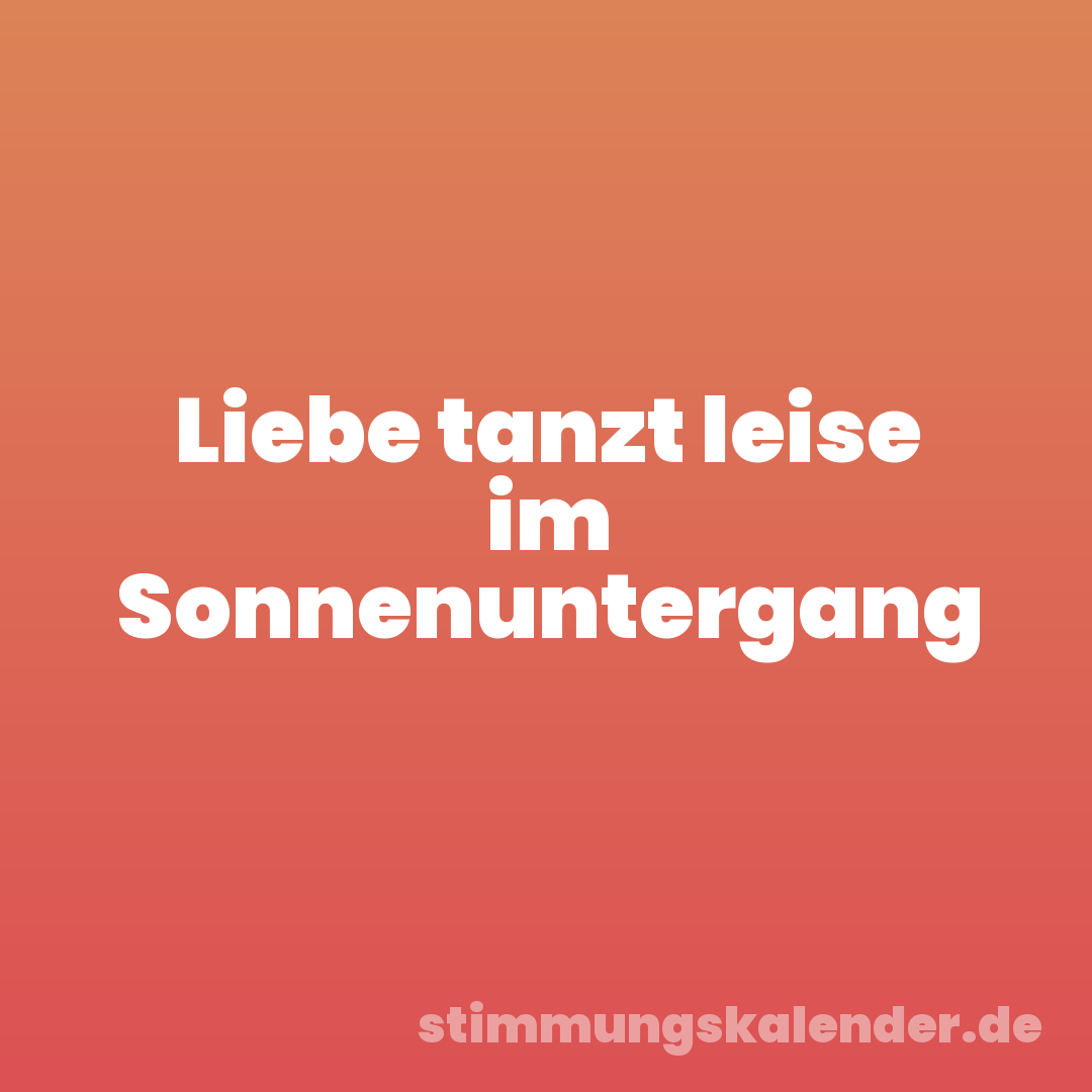 Liebe tanzt leise im Sonnenuntergang