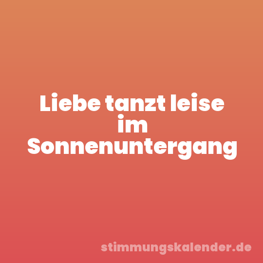 Liebe tanzt leise im Sonnenuntergang
