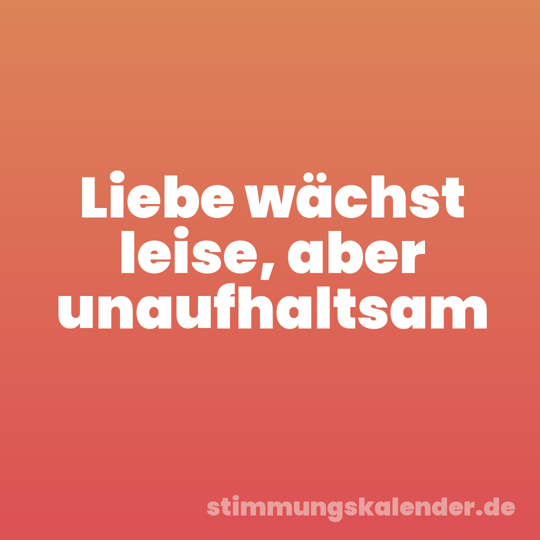 Liebe wächst leise, aber unaufhaltsam