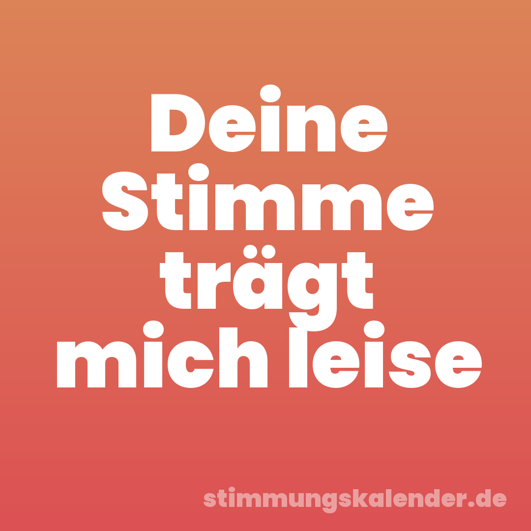 Deine Stimme trägt mich leise