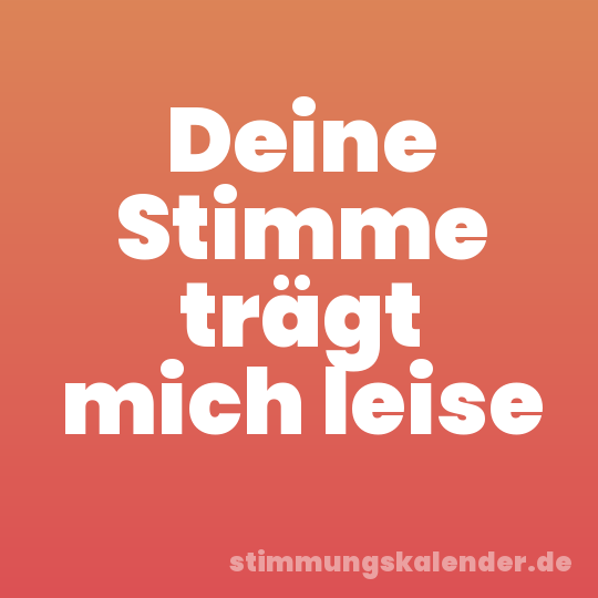 Deine Stimme trägt mich leise