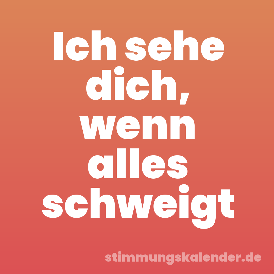 Ich sehe dich, wenn alles schweigt