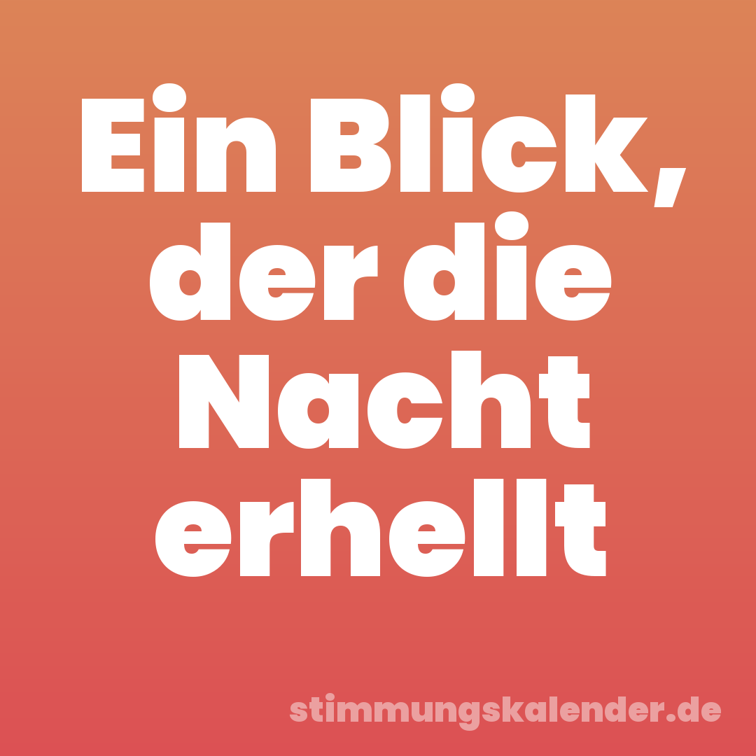 Ein Blick, der die Nacht erhellt