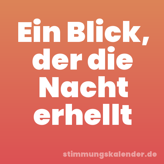 Ein Blick, der die Nacht erhellt