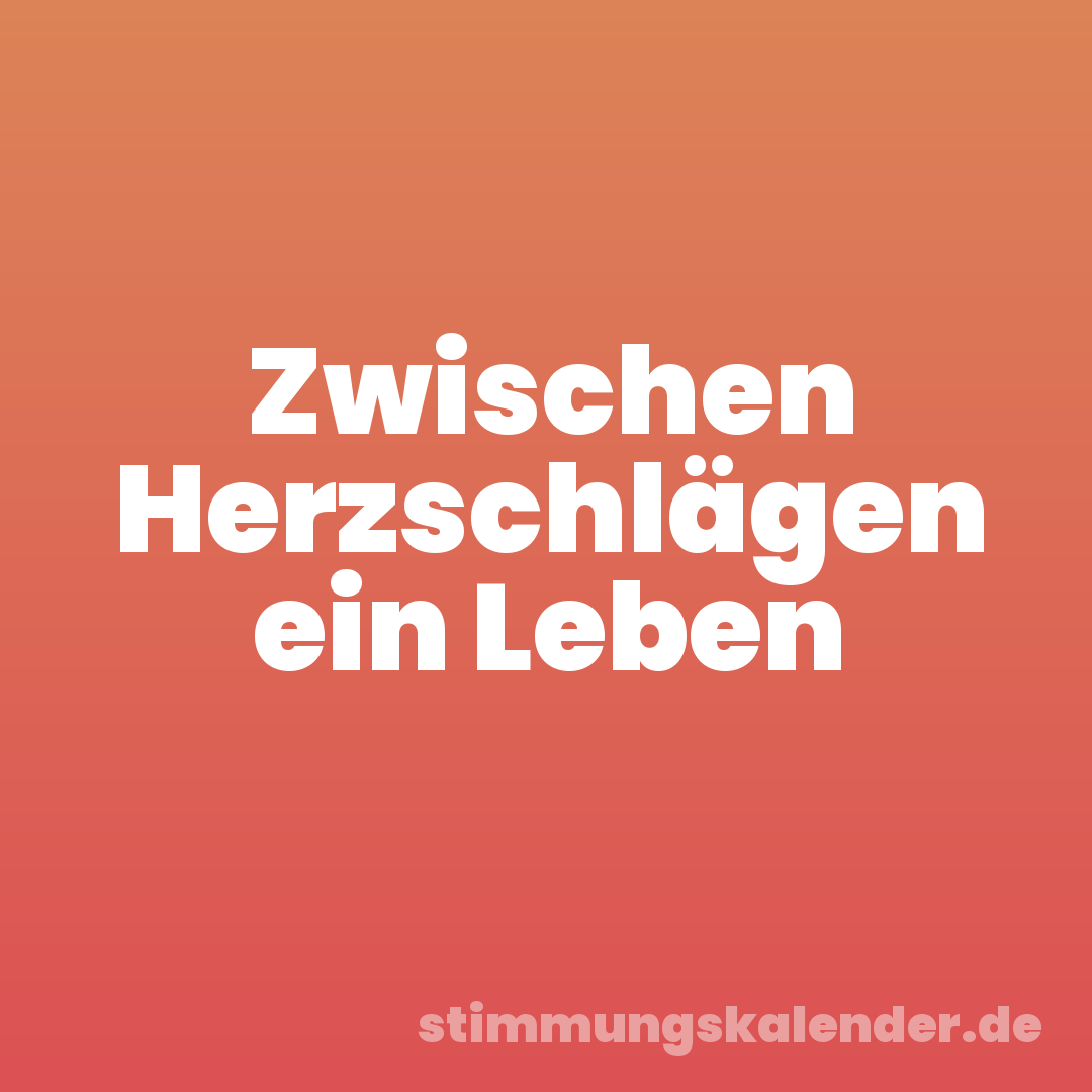 Zwischen Herzschlägen ein Leben