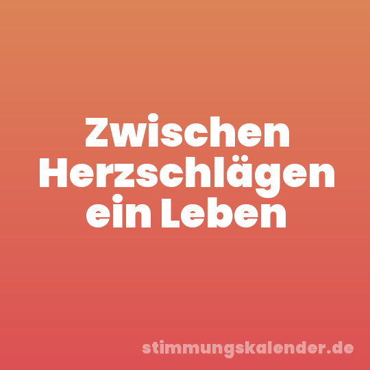 Zwischen Herzschlägen ein Leben