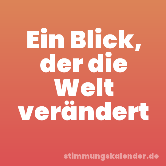 Ein Blick, der die Welt verändert