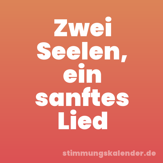Zwei Seelen, ein sanftes Lied