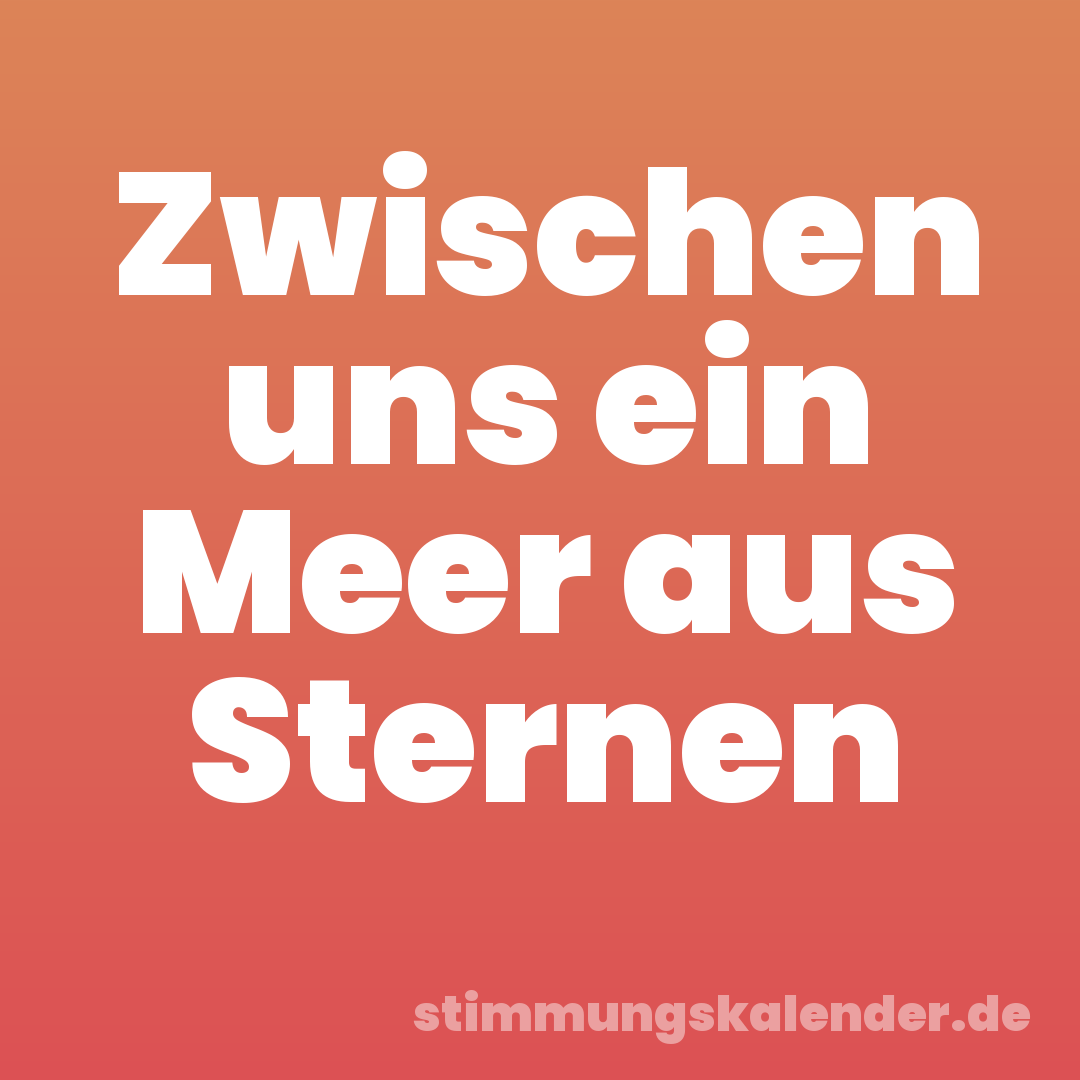 Zwischen uns ein Meer aus Sternen