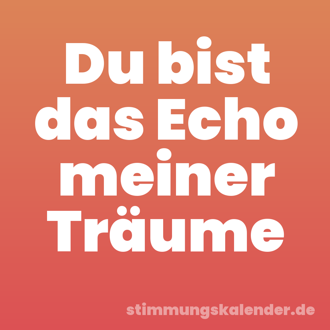 Du bist das Echo meiner Träume