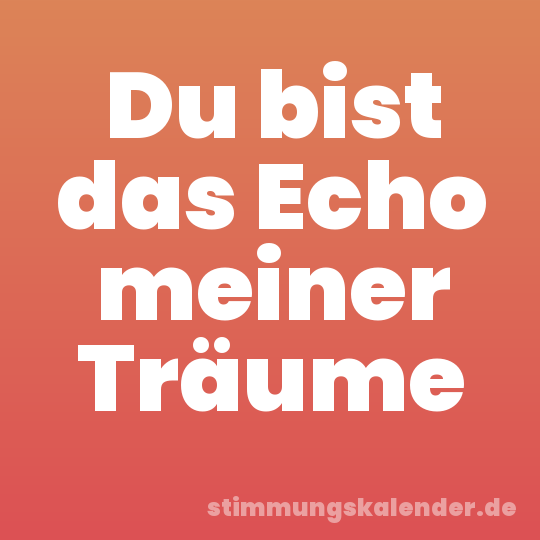 Du bist das Echo meiner Träume