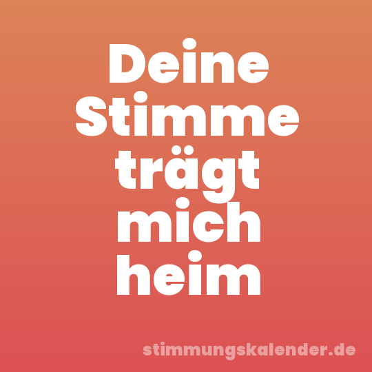 Deine Stimme trägt mich heim