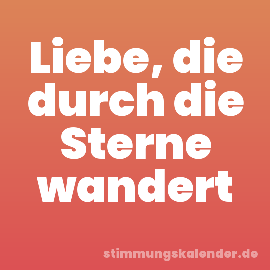 Liebe, die durch die Sterne wandert