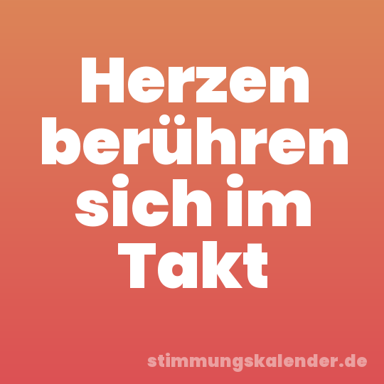 Herzen berühren sich im Takt