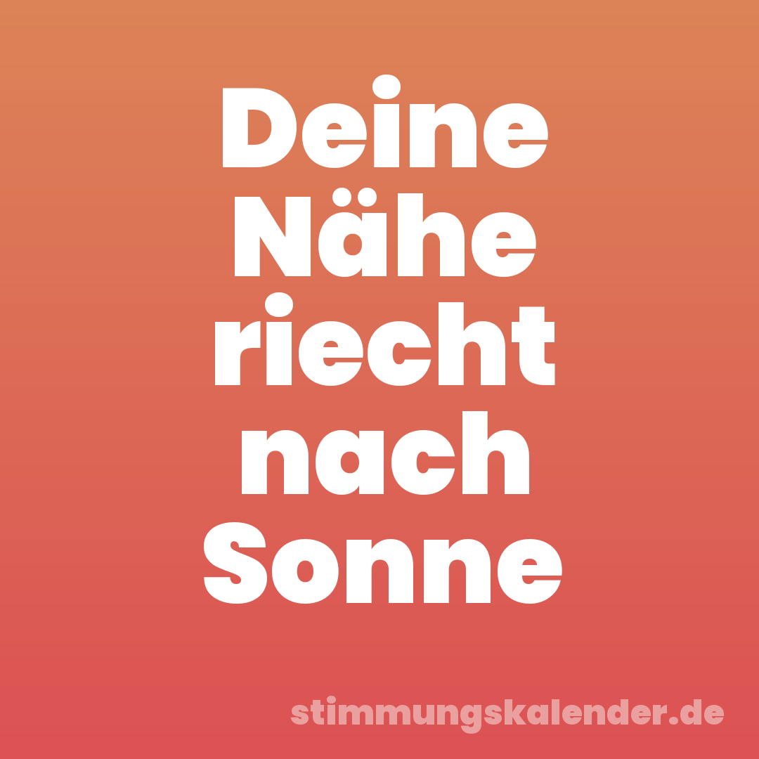 Deine Nähe riecht nach Sonne