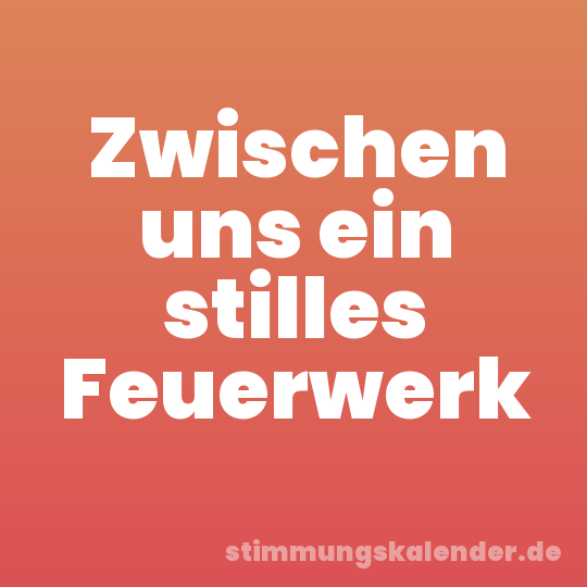 Zwischen uns ein stilles Feuerwerk