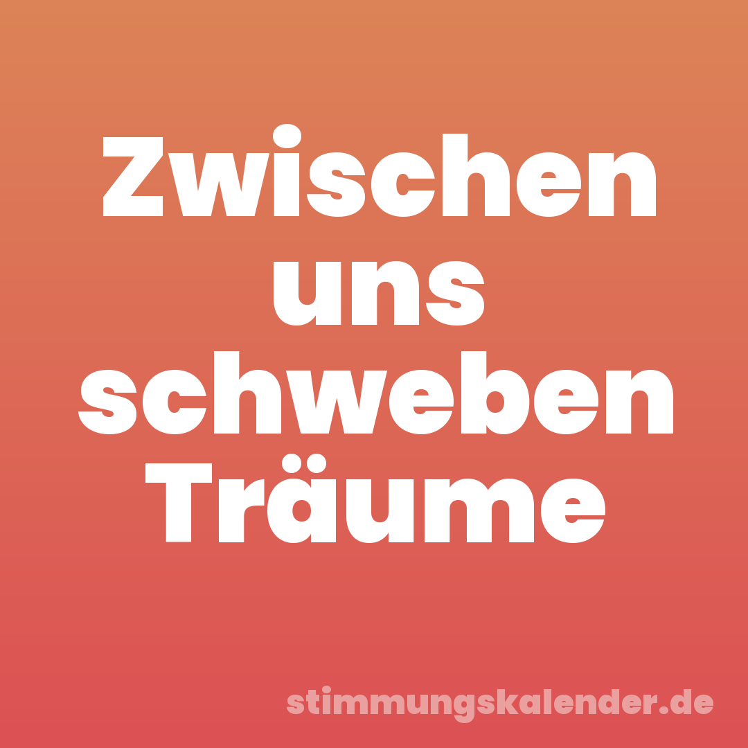 Zwischen uns schweben Träume