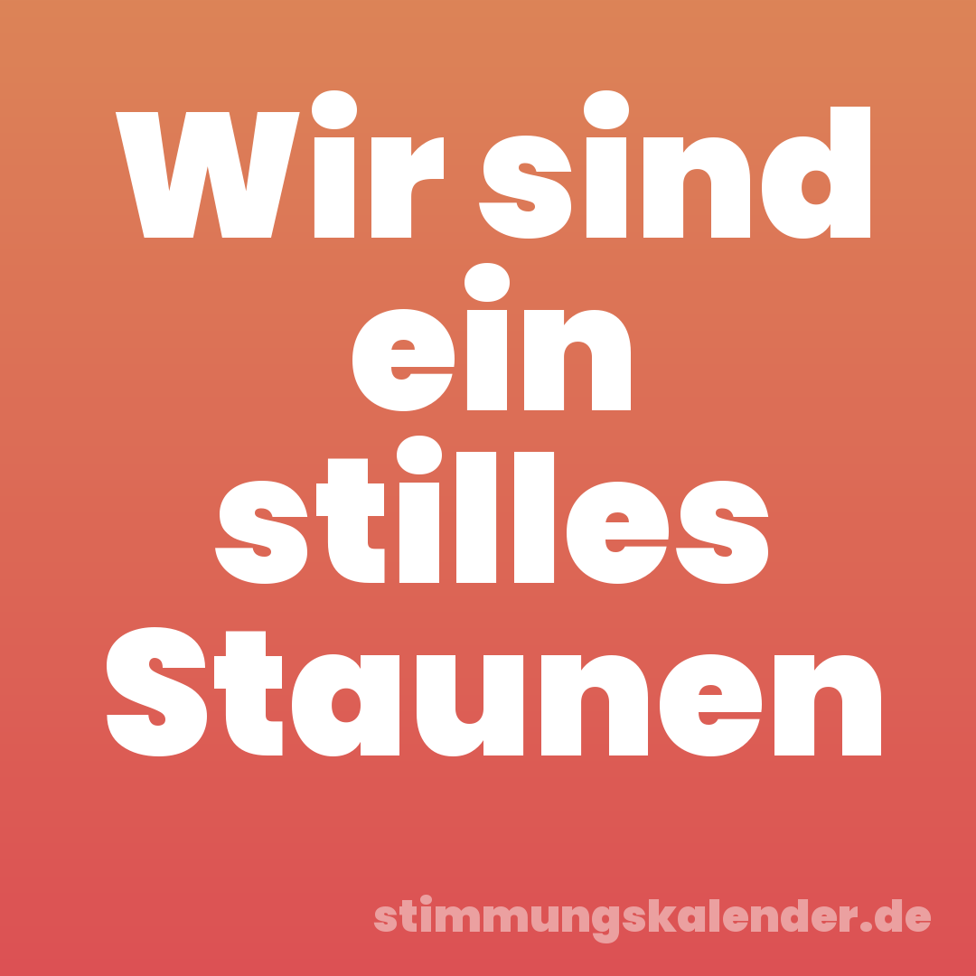 Wir sind ein stilles Staunen