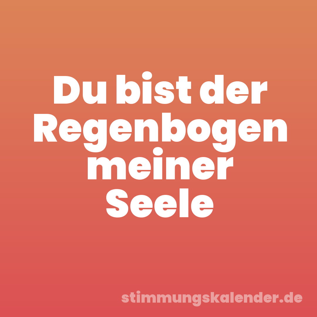 Du bist der Regenbogen meiner Seele