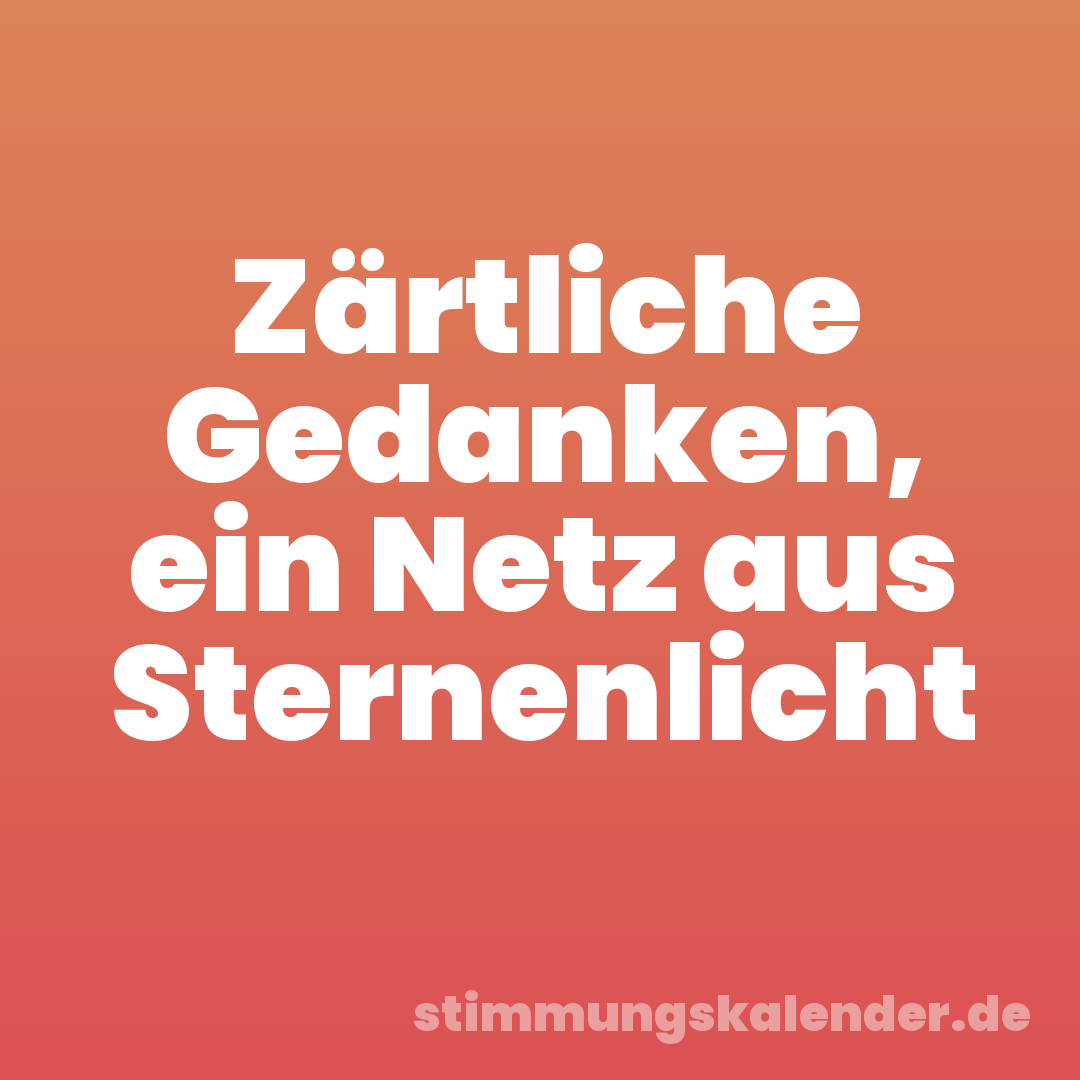 Zärtliche Gedanken, ein Netz aus Sternenlicht