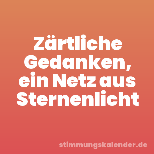 Zärtliche Gedanken, ein Netz aus Sternenlicht