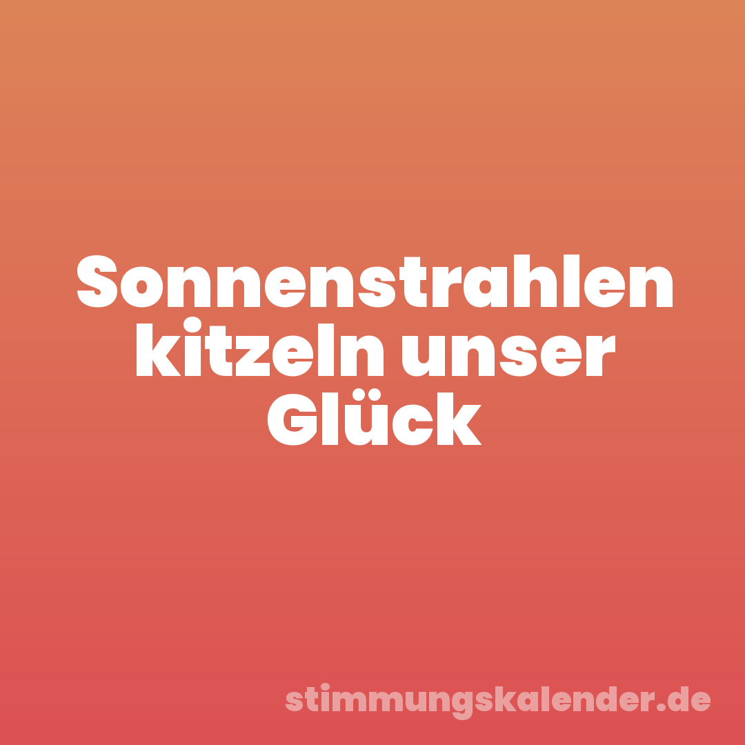 Sonnenstrahlen kitzeln unser Glück