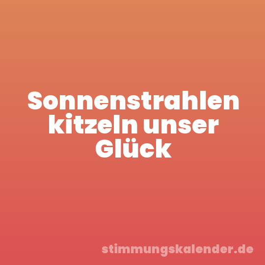 Sonnenstrahlen kitzeln unser Glück