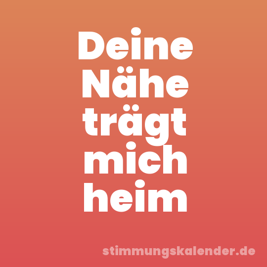 Deine Nähe trägt mich heim