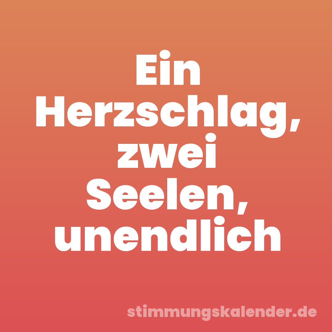 Ein Herzschlag, zwei Seelen, unendlich