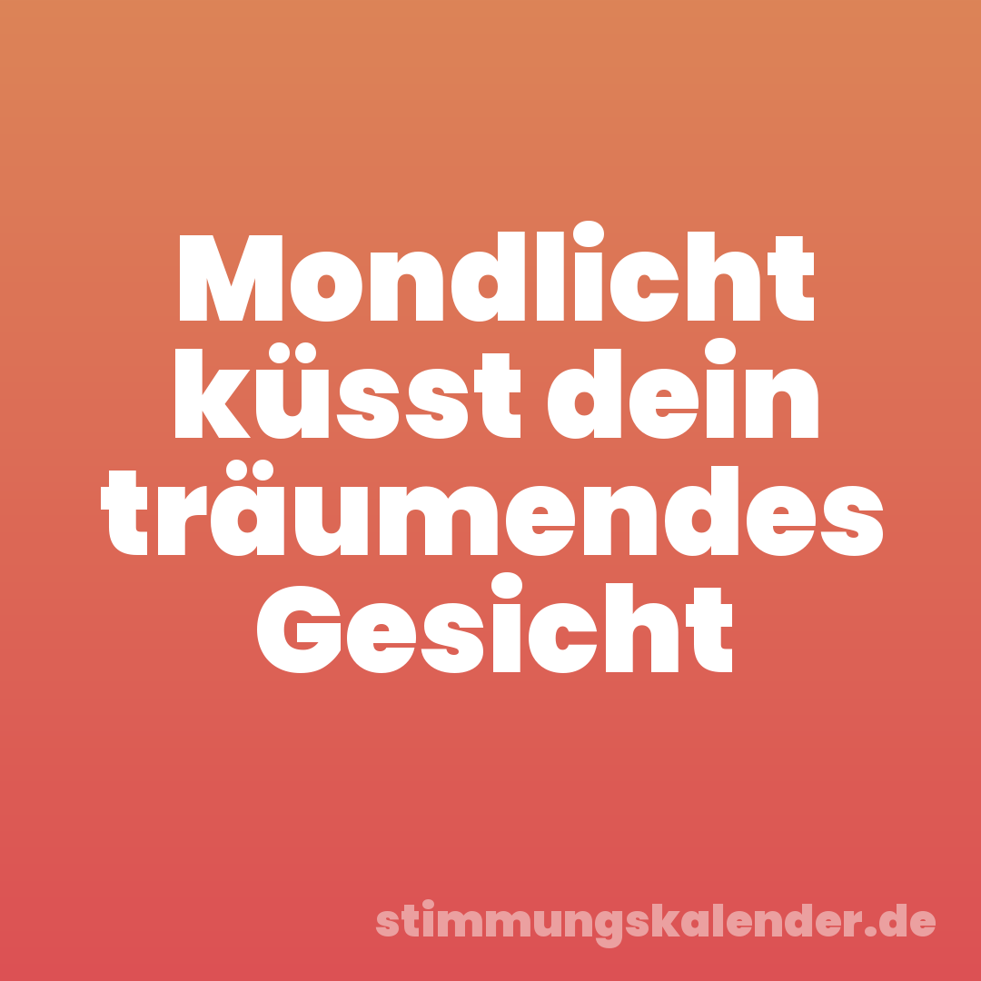 Mondlicht küsst dein träumendes Gesicht