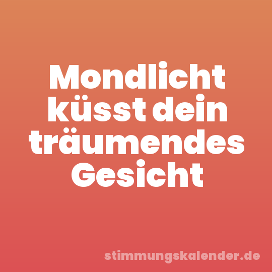 Mondlicht küsst dein träumendes Gesicht