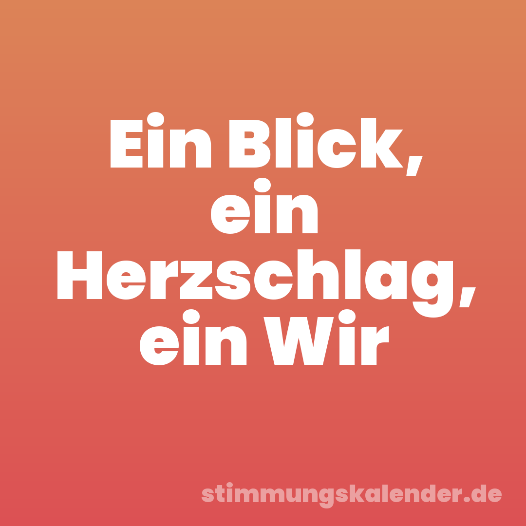 Ein Blick, ein Herzschlag, ein Wir