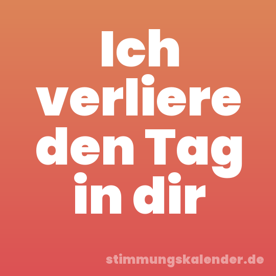 Ich verliere den Tag in dir