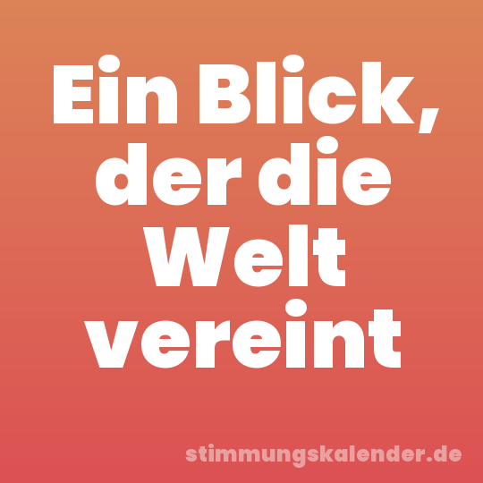 Ein Blick, der die Welt vereint