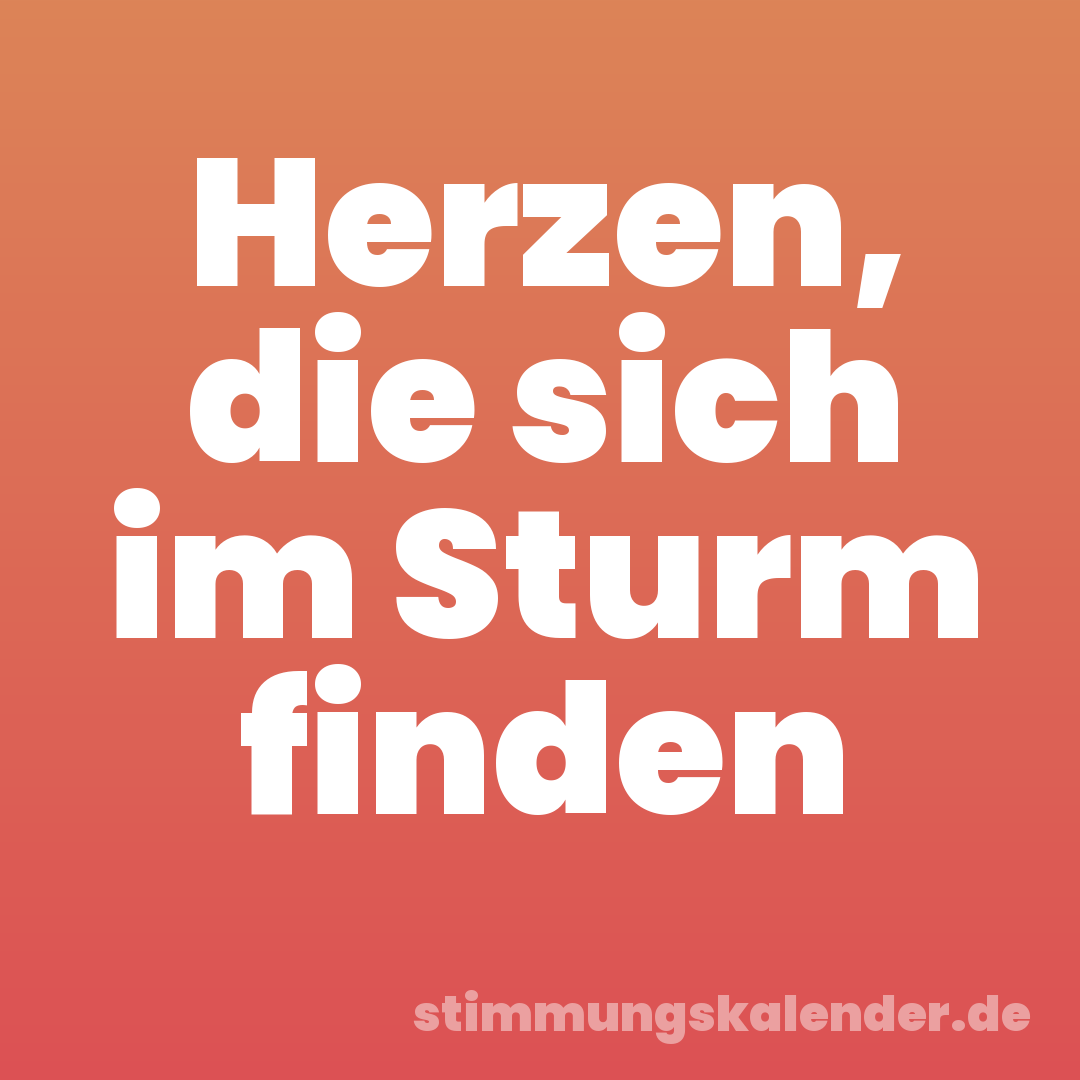 Herzen, die sich im Sturm finden