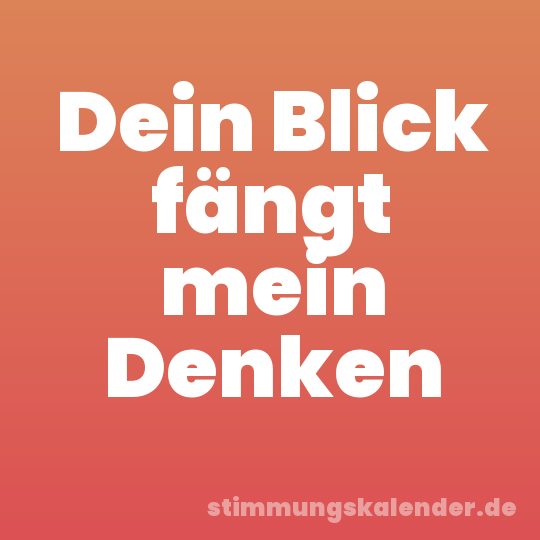 Dein Blick fängt mein Denken