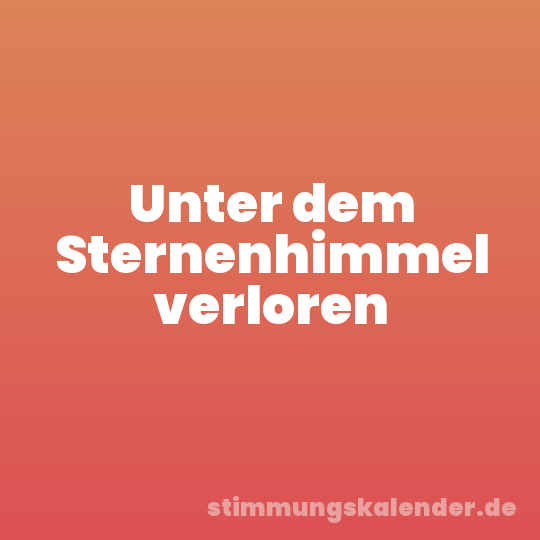 Unter dem Sternenhimmel verloren