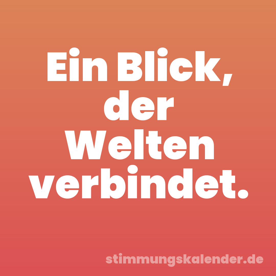 Ein Blick, der Welten verbindet.