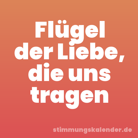 Flügel der Liebe, die uns tragen