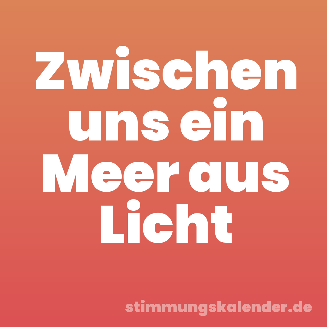 Zwischen uns ein Meer aus Licht