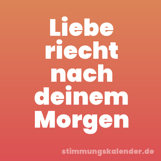 Liebe riecht nach deinem Morgen
