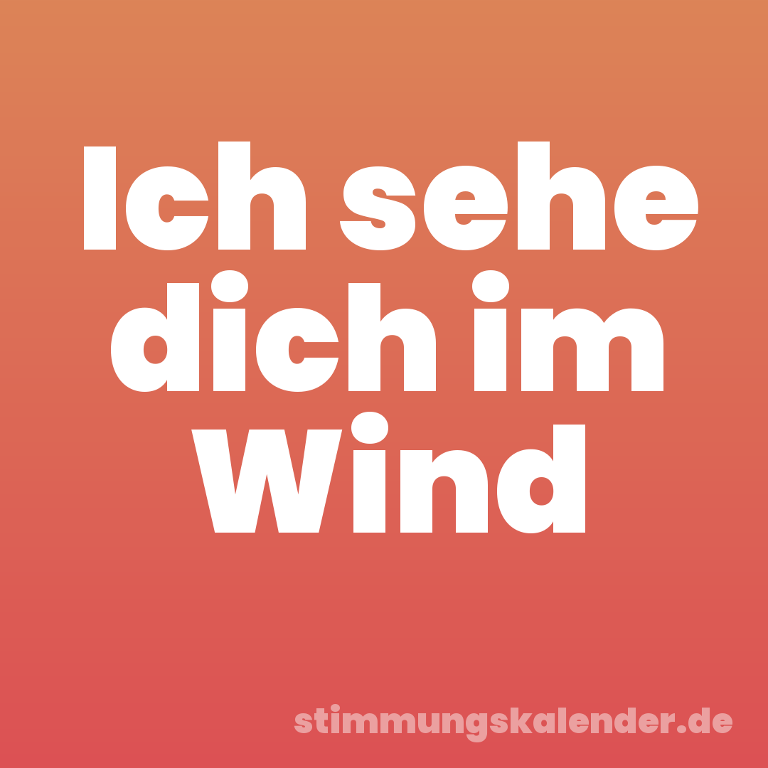 Ich sehe dich im Wind