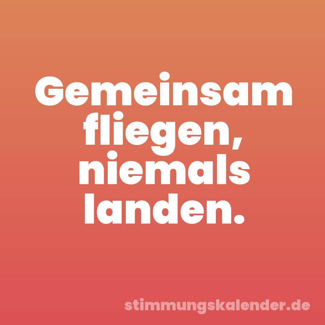 Gemeinsam fliegen, niemals landen.
