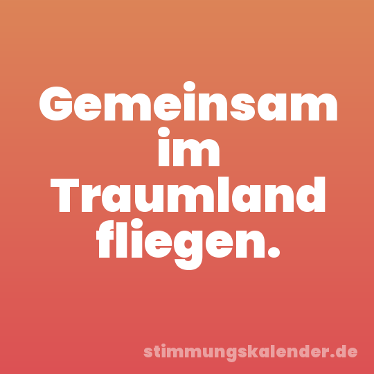 Gemeinsam im Traumland fliegen.
