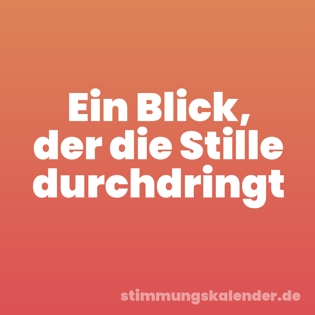 Ein Blick, der die Stille durchdringt