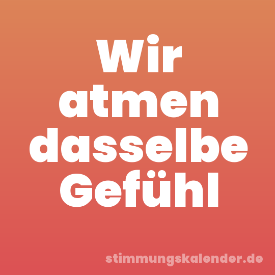 Wir atmen dasselbe Gefühl