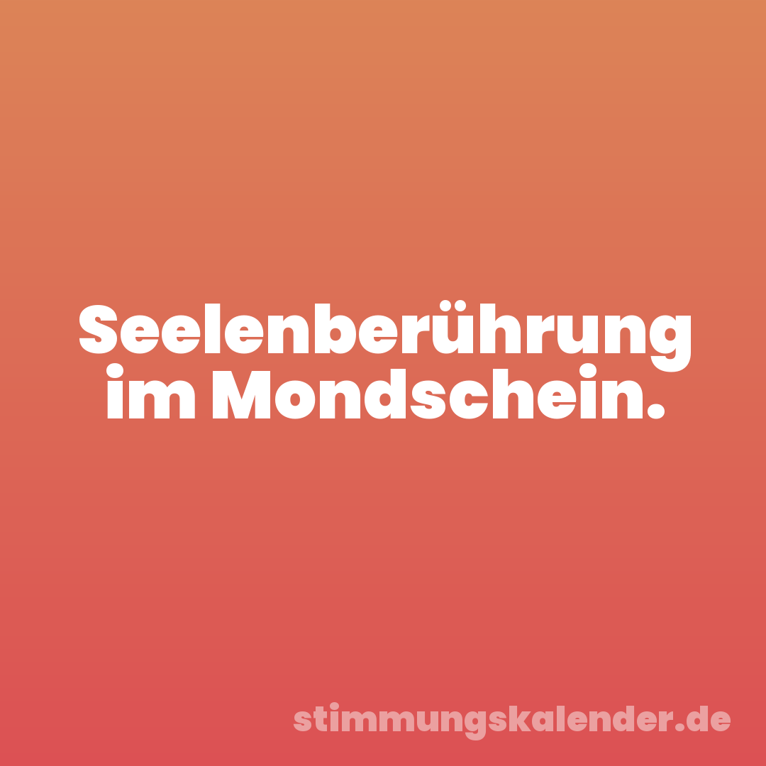 Seelenberührung im Mondschein.